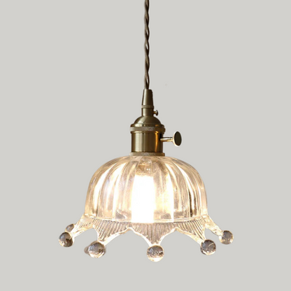 Luxe Tiffany Hanglamp met Walnoothout