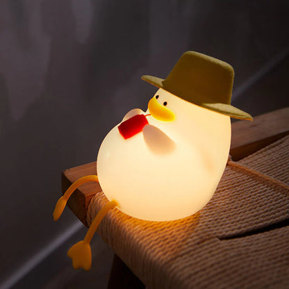 Schattige Siliconen Eend LED Nacht Tafellamp