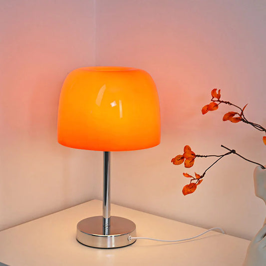 Glazen Paddenstoel Tafellamp met Warm LED Licht