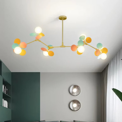 Kleurrijke LED Hanglamp met Glazen Bloemdesign