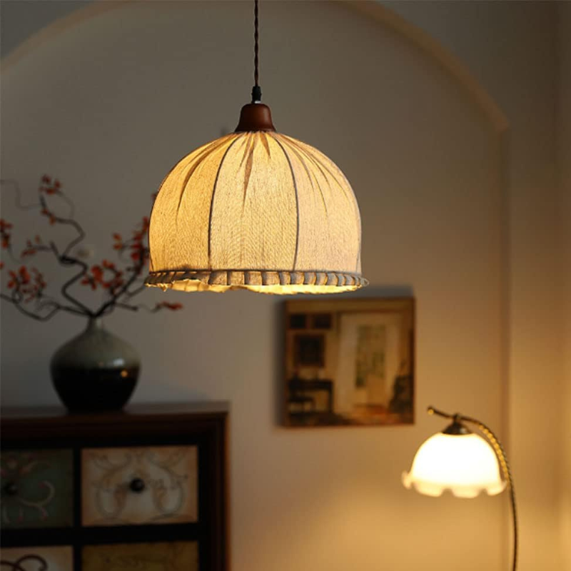 Vintage Boho Koepelvorm Hanglamp in Japanse Stijl