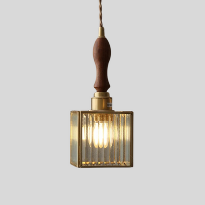 Verfijnde Loft Hanglamp van Koper en Glas