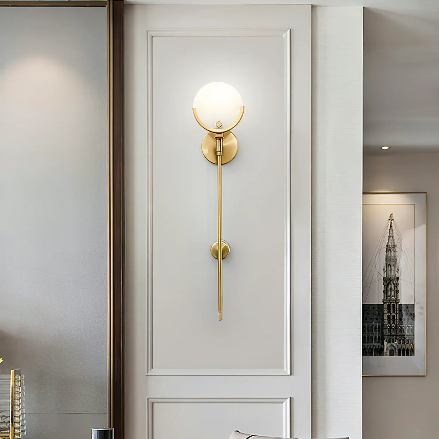 Tijdloze Messing en Albast Wandlamp