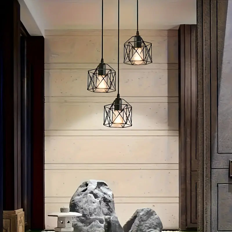 Vintage Geometrische Plafondlamp – Semi-Flush Mount Hanglamp