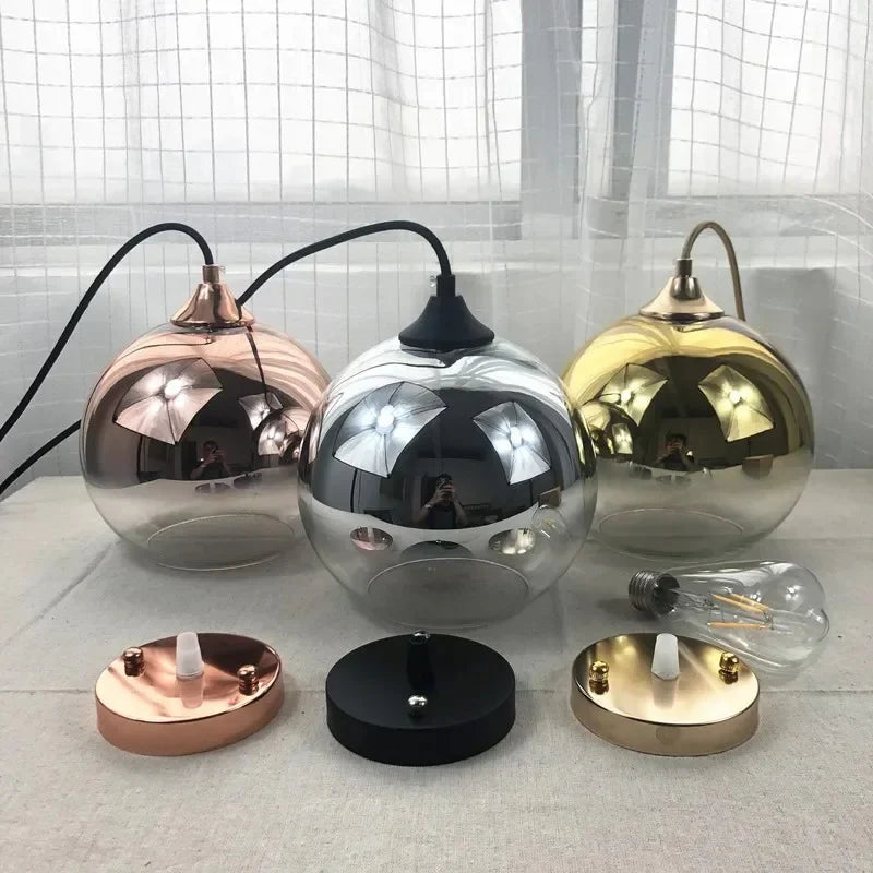 Glazen Hanglamp met Metallic Ombre Afwerking