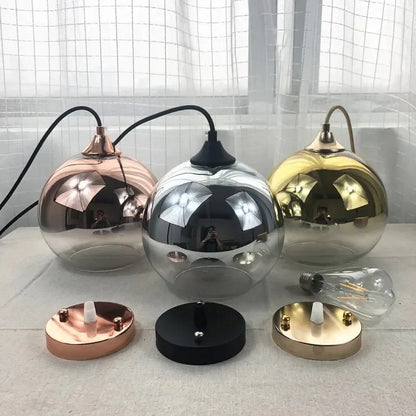 Glazen Hanglamp met Metallic Ombre Afwerking