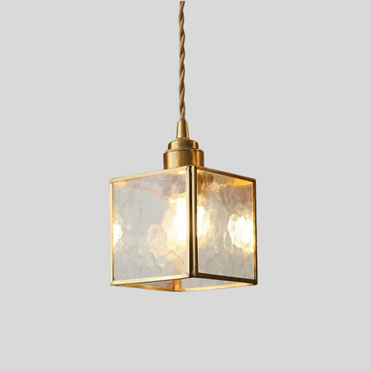 Verfijnde Loft Hanglamp van Koper en Glas