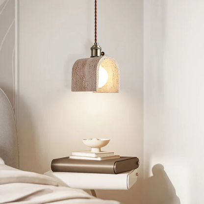 Hanglamp van Geel Travertijn en Goud