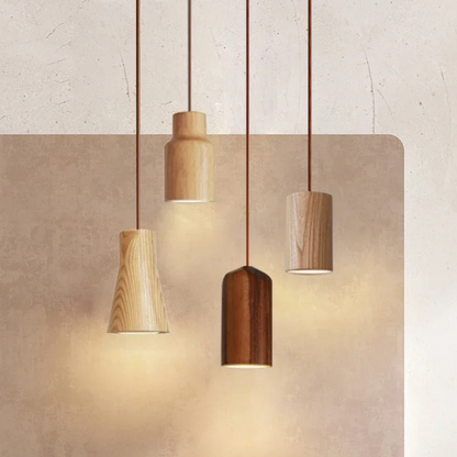 Borealis Glow Scandinavische Houten Hanglamp