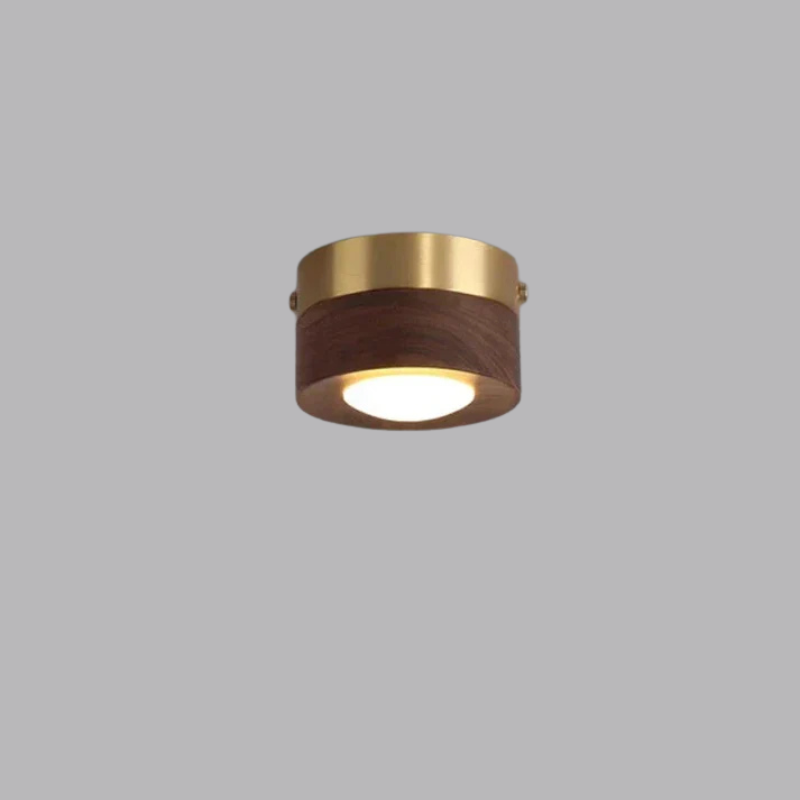 Walnoot Houten Plafondlamp met LED Spotlight