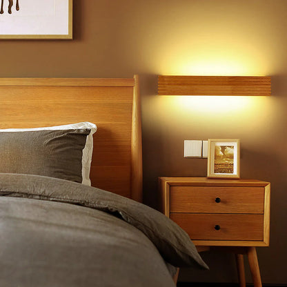 Minimalistische Houten Rustieke LED Wandlamp