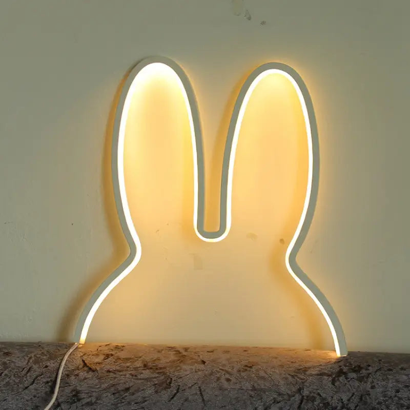 Schattige Konijn LED Wandlamp – USB Aansluiting & Dimbaar in Drie Kleuren