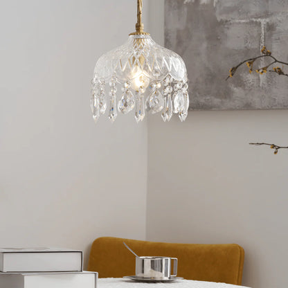Celestial Glow Retro Messing Glazen Hanglamp