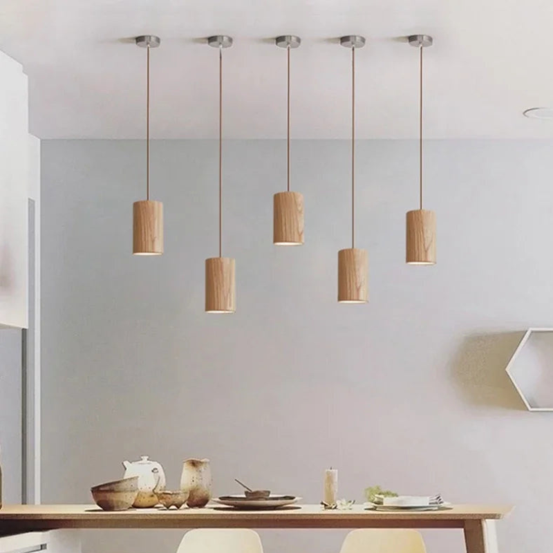 Borealis Glow Scandinavische Houten Hanglamp