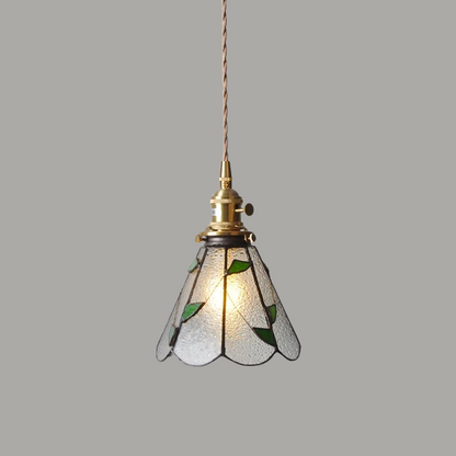 Luxe Walnoothouten Glazen Hanglamp