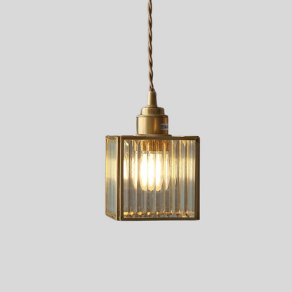 Verfijnde Loft Hanglamp van Koper en Glas