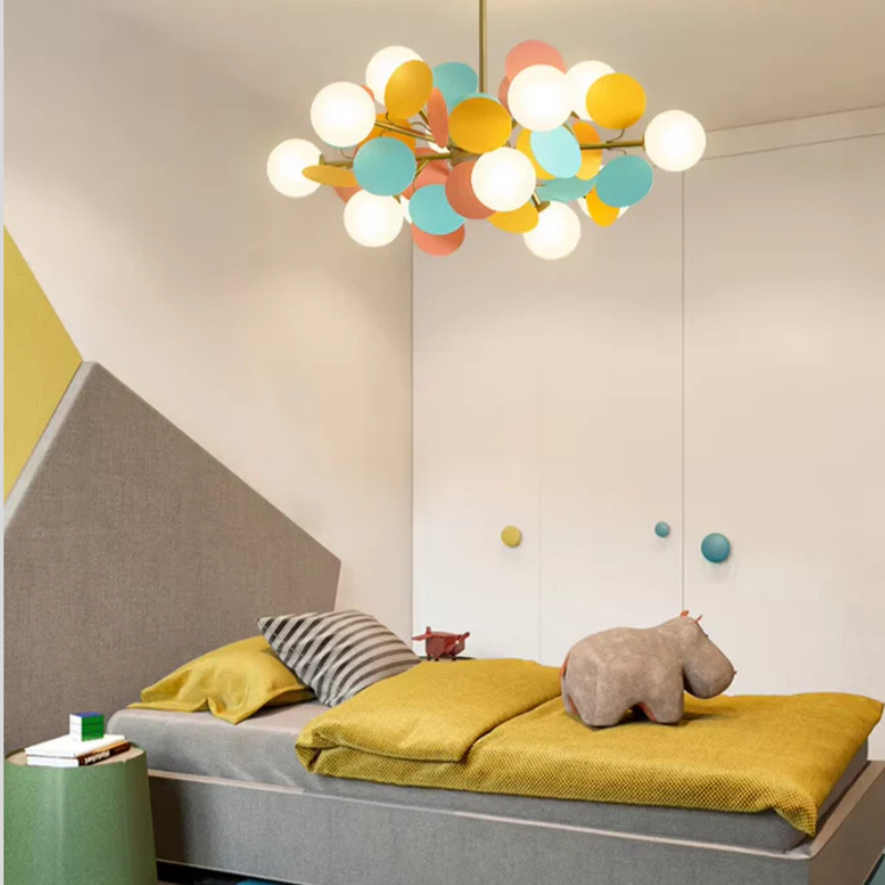 Kleurrijke LED Hanglamp met Glazen Bloemdesign