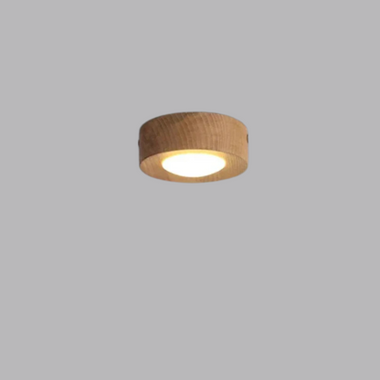 Walnoot Houten Plafondlamp met LED Spotlight