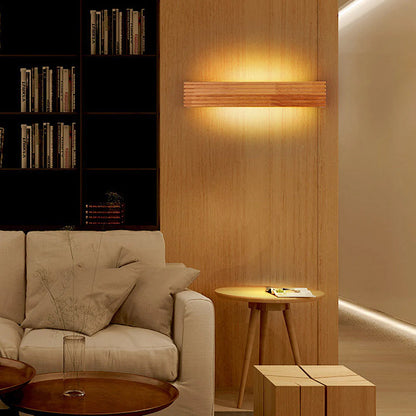 Minimalistische Houten Rustieke LED Wandlamp