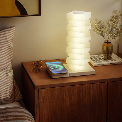Twistbare Lichtzuil Tafellamp met Draadloze Oplader