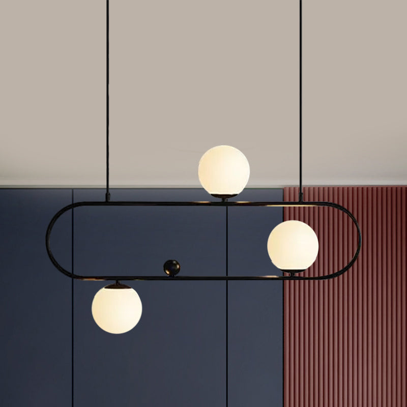 Minimalistische Ovale Glazen Kroonluchter met 3/4 Lichtpunten