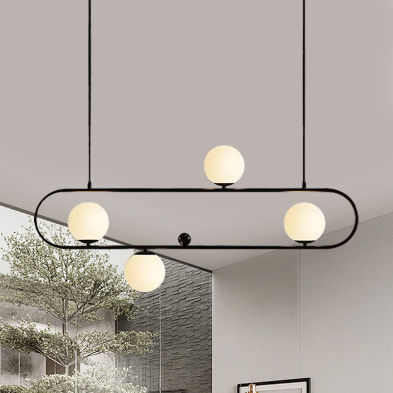 Minimalistische Ovale Glazen Kroonluchter met 3/4 Lichtpunten