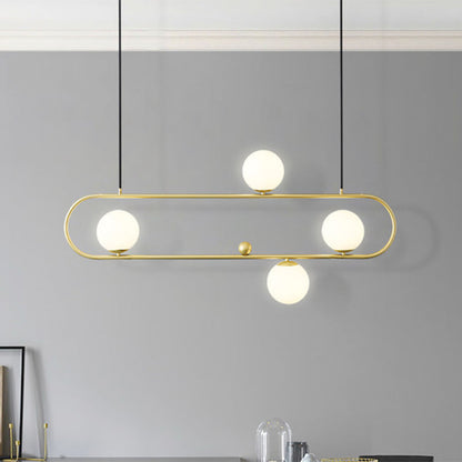 Minimalistische Ovale Glazen Kroonluchter met 3/4 Lichtpunten
