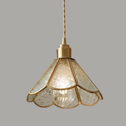 Luxe Walnoothouten Glazen Hanglamp