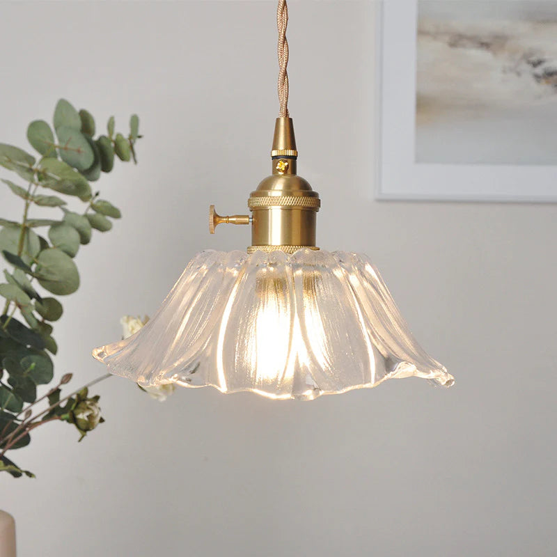 Retro Bloemvorm Glazen Hanglamp