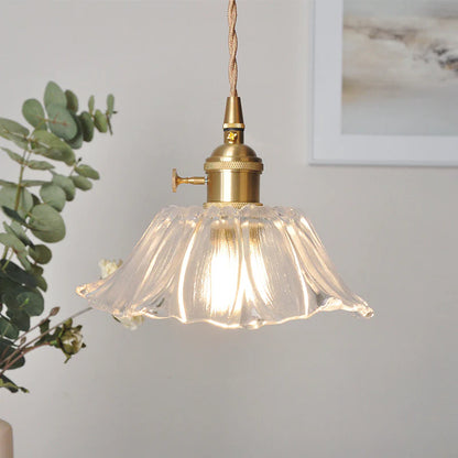 Retro Bloemvorm Glazen Hanglamp