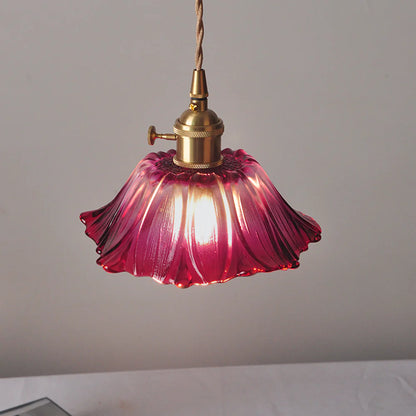 Retro Bloemvorm Glazen Hanglamp