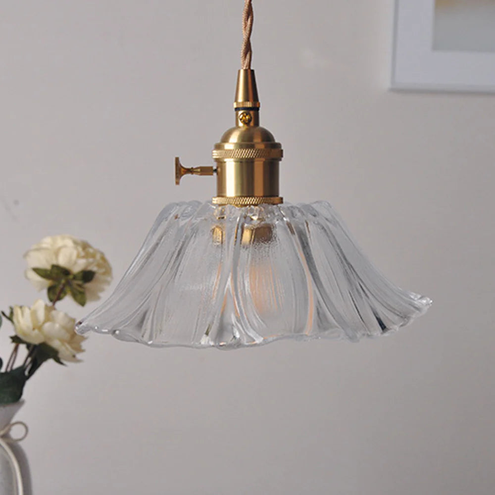 Retro Bloemvorm Glazen Hanglamp