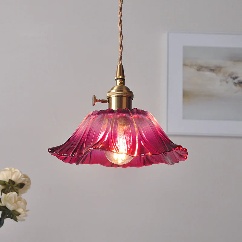 Retro Bloemvorm Glazen Hanglamp