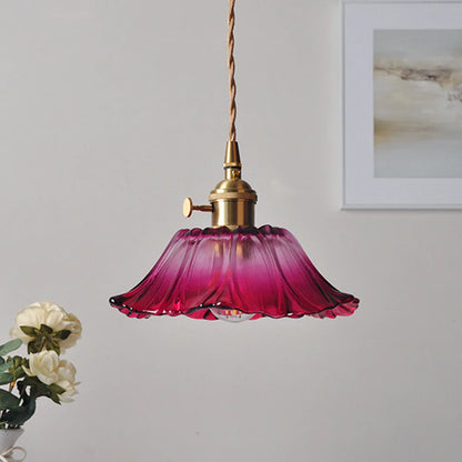 Retro Bloemvorm Glazen Hanglamp