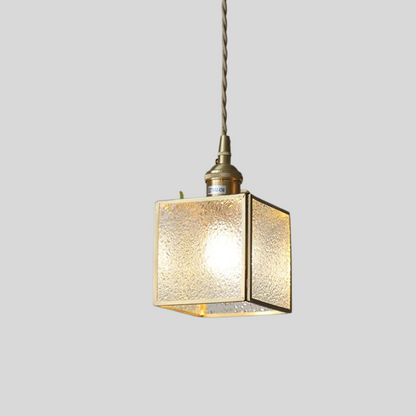 Verfijnde Loft Hanglamp van Koper en Glas