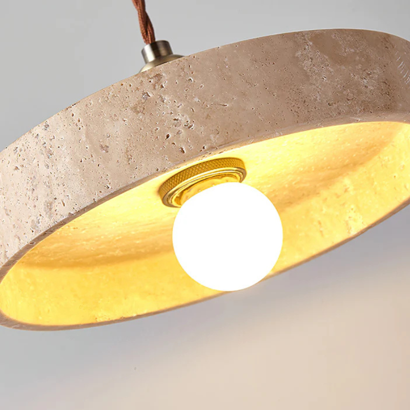 Hanglamp van Geel Travertijn en Goud