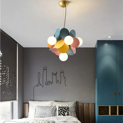 Kleurrijke LED Hanglamp met Glazen Bloemdesign