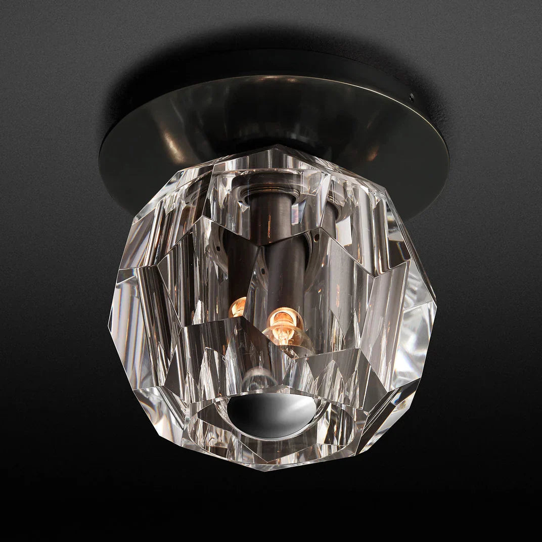Kristal Enkele Bol Flush Mount Plafondlamp