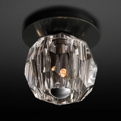 Kristal Enkele Bol Flush Mount Plafondlamp