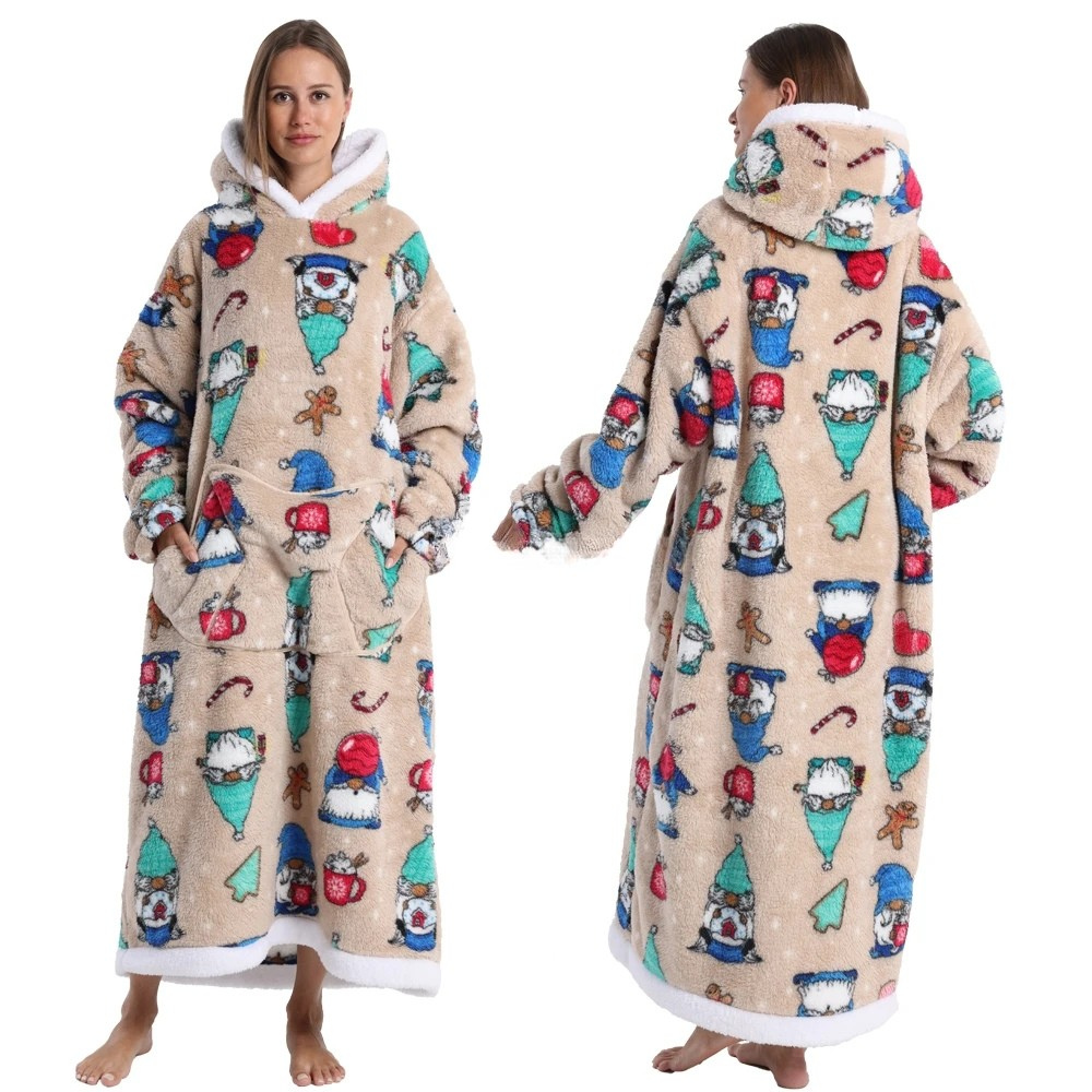 Deken Hoodie Oversized Flanel Draagbaar Warm