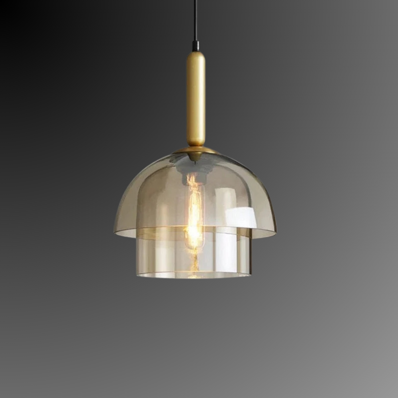 Moderne Cognackleurig Glas Luxe Hanglamp