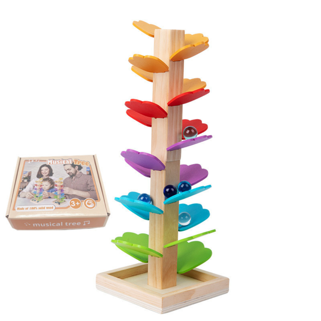 Houten Speelgoed Knikkerbaan Montessori Regenboog Educatief