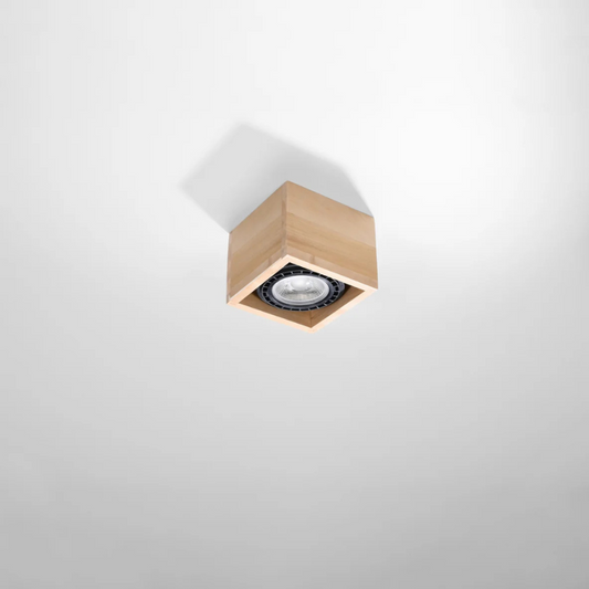 Moderne Vierkante Plafondlamp van Natuurlijk Hout