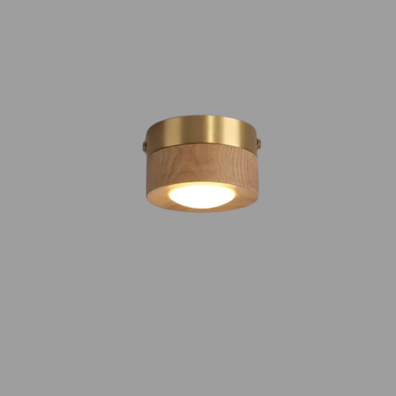 Walnoot Houten Plafondlamp met LED Spotlight