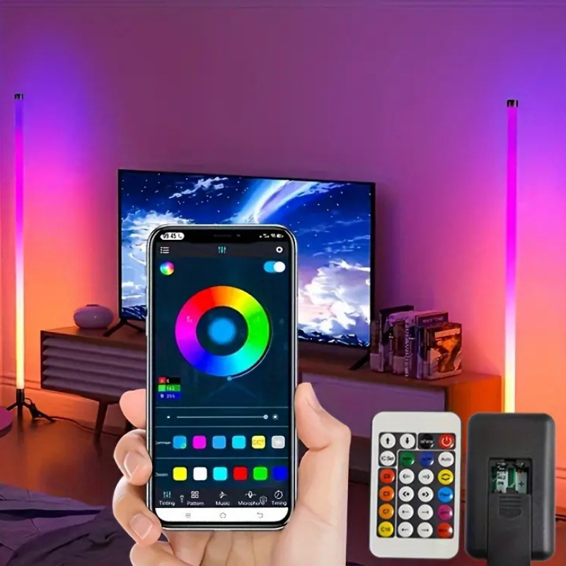 Smart LED Vloerlamp – RGB Muziek Sfeerlamp met App-bediening