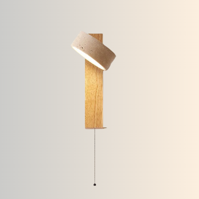 Japanse Stijl Wandlamp | Wabi Sabi Steen & Hout Elegantie