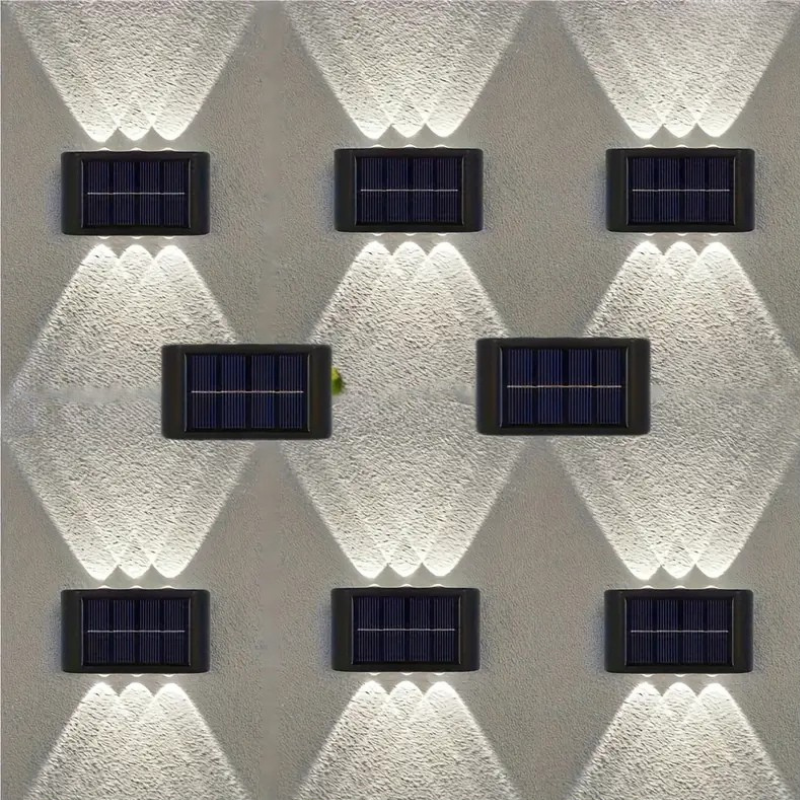 6 LED Solar Buitenlamp – Energiezuinige Wandverlichting voor Tuin en Terras