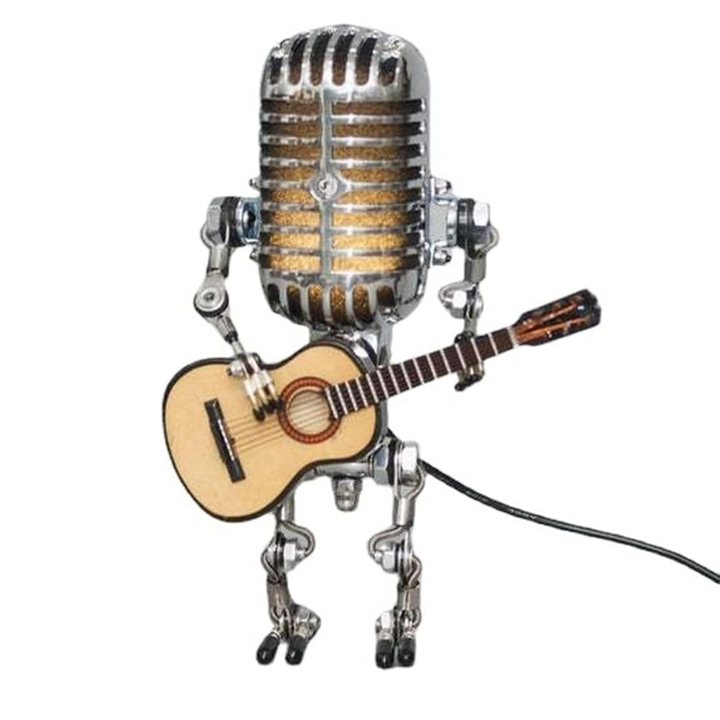 Stijlvolle Omvix Robot Tafellamp met Gitaar