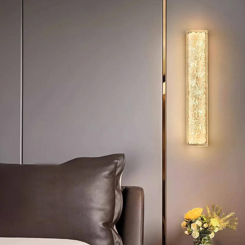 Moderne Rechthoekige Wandlamp van Messing en Hars