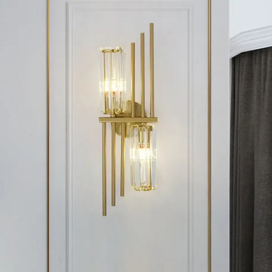 Minimalistische LED Goud & Kristal Wandlamp